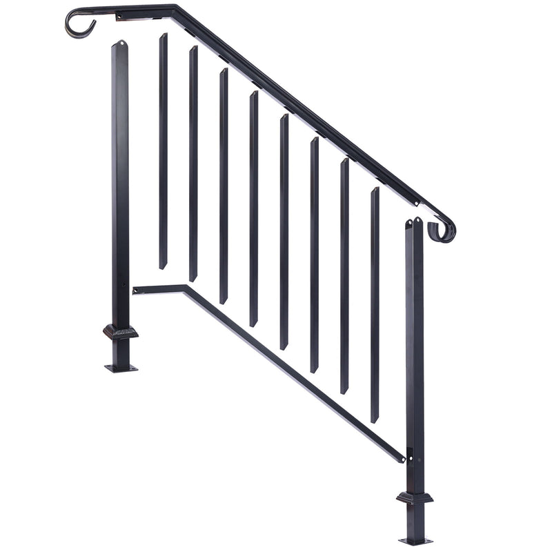 Handrails For Outdoor Steps, Fit 3 Or 4 Steps Outdoor Stair Railing, Picket