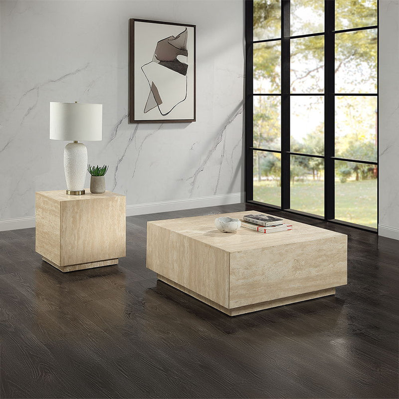 Deon - Coffee Table - Beige Travertine