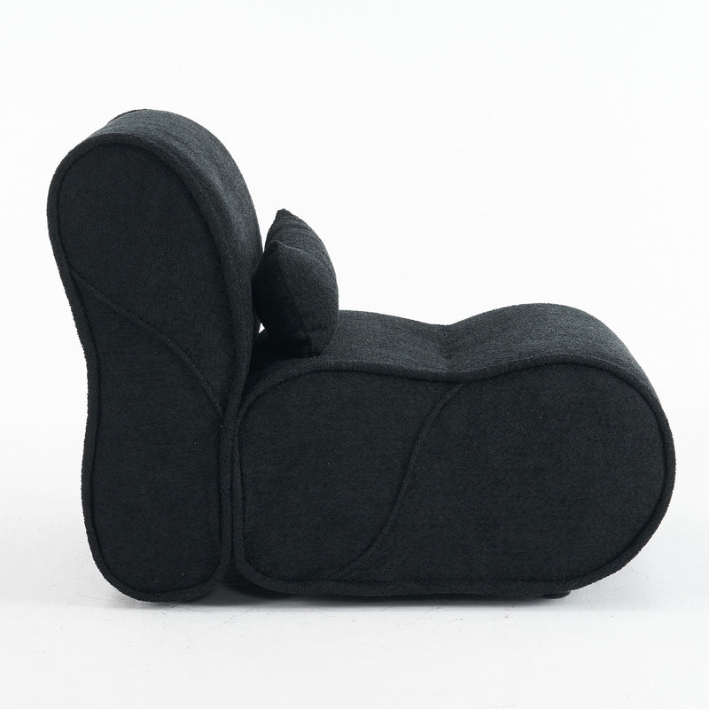 Soft Pellet Velvet Recliner, Comfortable Lounge Chair With Waist Pack Padding, Modern Design, Ideal For Living Room