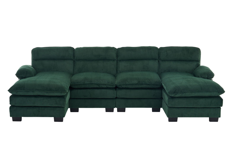 U-Shaped Profile Sofa, Including Two Single Seats And Two Chaise, Modular Sofa, Corduroy Sofa