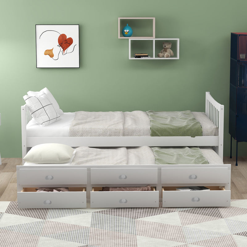 Twin Size Daybed With Trundle And Drawers