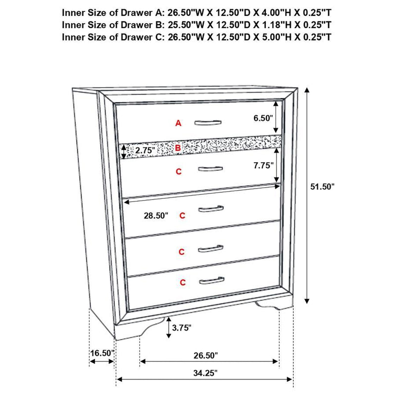 Miranda - 5-Drawer Bedroom Chest