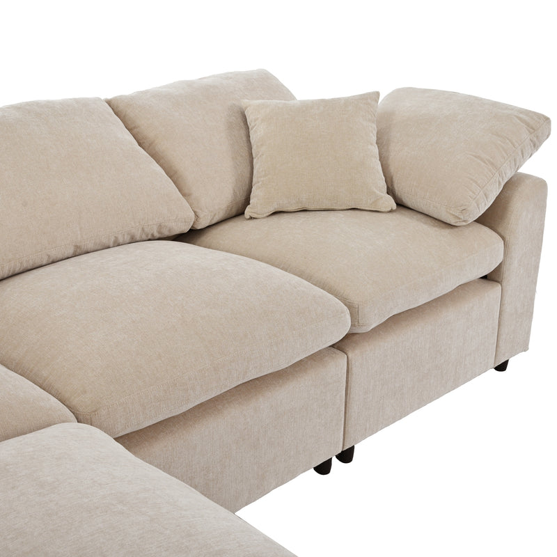 U_Style Oversized Modular Sectional Sofa with Ottoman L Shaped Corner Sectional for Living Room, Office, Spacious Space