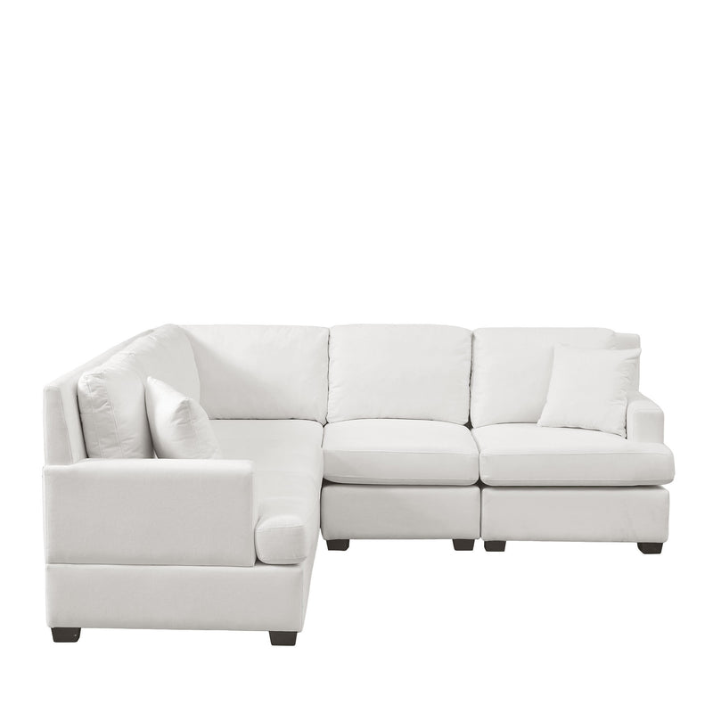 U_Style Sectional Modular Sofa with 2 Tossing cushions and Solid Frame for Living Room