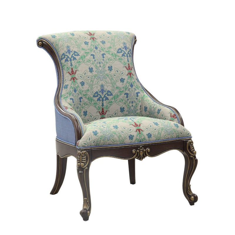 Ameena - Accent Chair - Fabric & Espresso