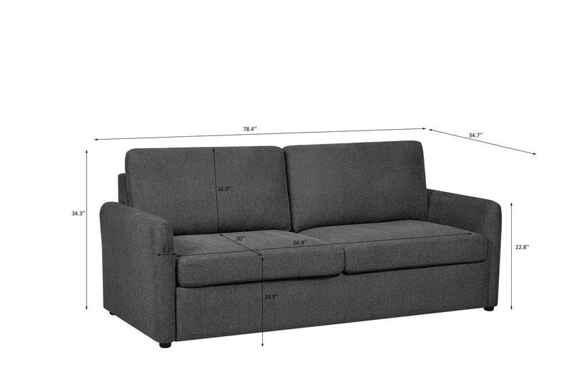 Sleeper Sofa Pull Out Bed, Convertible Sofa Bed Couch 2 In 1, With Foam Mattress For Living Room