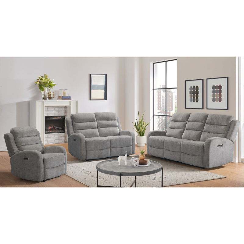 Avanti - Power Motion Loveseat With Power Motion Head Recliner - Whiskers Nature Gray