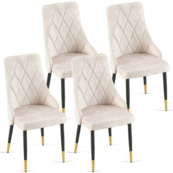 Dining Chairs Living Room Chair Modern Kitchen Armless Side Chair (Set of 4) - Beige