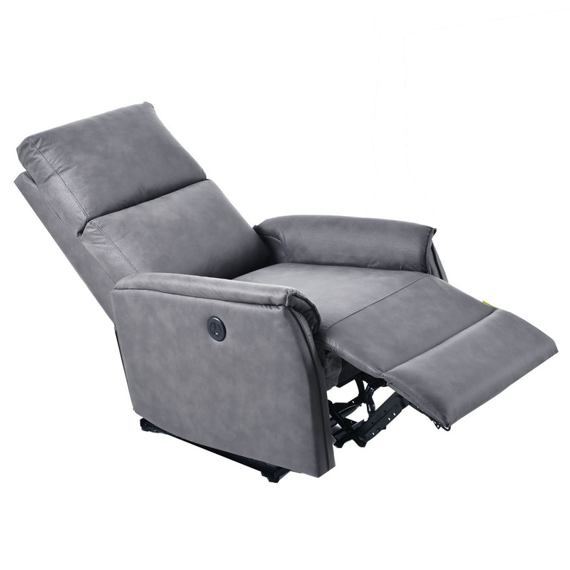 30.12" Electric Power Recliner Chair, Reclining Chair For Bedroom Living Room, Small Recliners Home Theater Seating, With USB Ports, Recliner For Small Space - Dark Gray