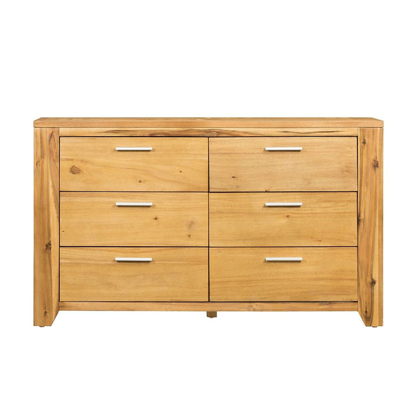 6 Drawer Dresser - Natural Brown