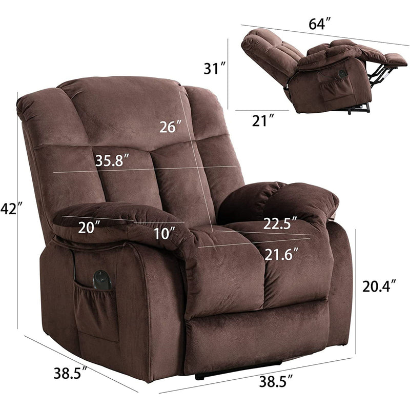 Power Lift Recliner Chair For Elderly - Heavy Duty And Safety Motion Reclining Mechanism