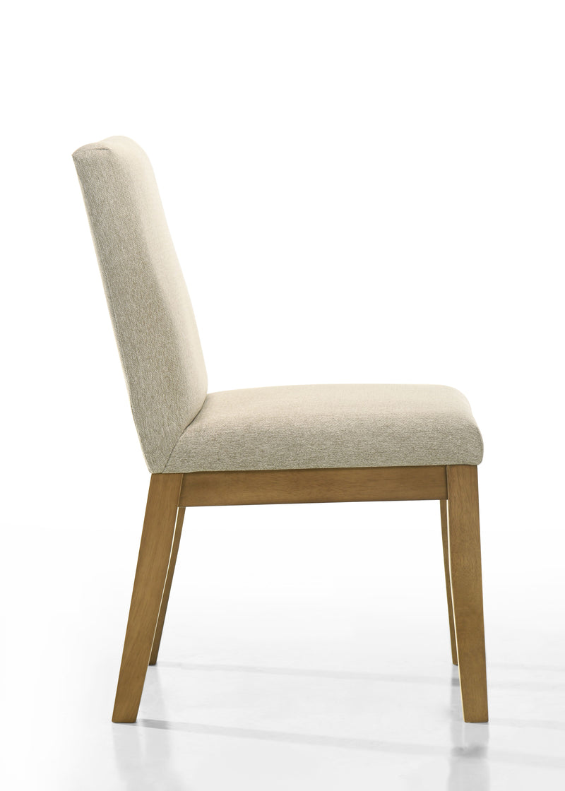 Jasper - Contemporary Beige Fabric 19" Dining Chair (Set of 2) - Driftwood Finish