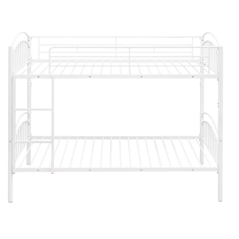 Twin Over Twin Metal Bunk Bed,Divided into Two Beds(White){OLD SKU:MF280424AAK}