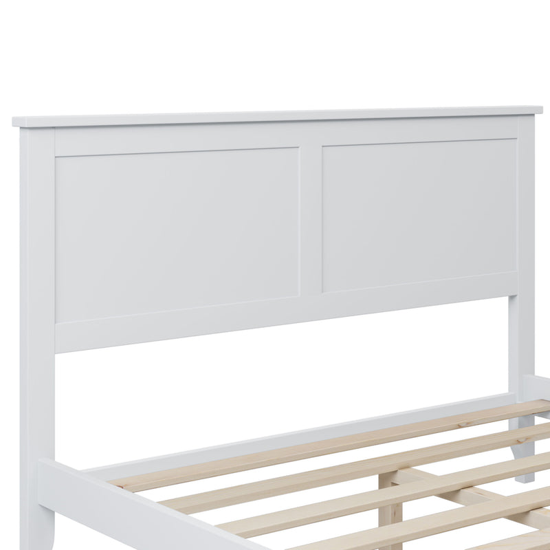 Solid Wood 3 Pieces Full Bedroom Sets - White