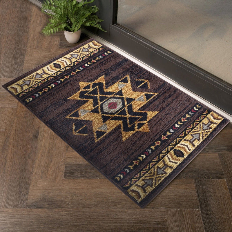 Tribes - 2'7" X 7'3" Southwest Area Rug - Brown