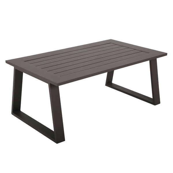 Colorado - Outdoor Patio Furniture - Brown Cast Aluminum Modern Rectangular Coffee Table - Brown