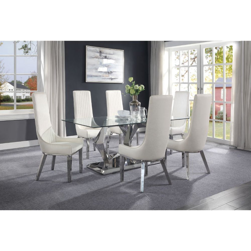 Gianna - Dining Table - Clear Glass & Stainless Steel