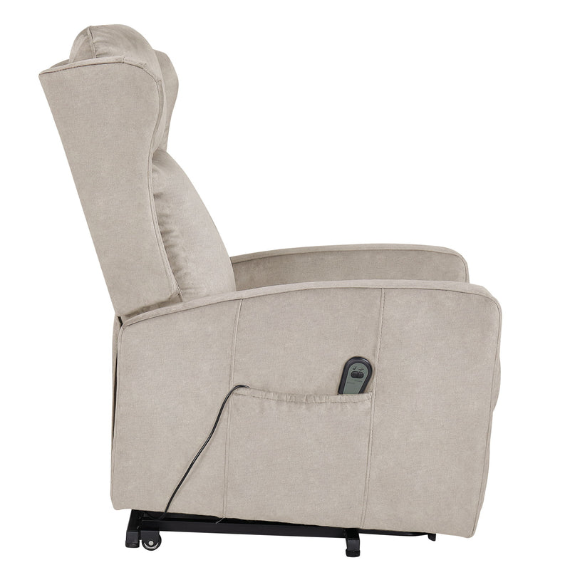 Power Lift Recliner Chair, Adjustable Modern Lift Chair, Lift Recliner Sofa For Back, Lumbar, Legs Support, Classic Power Recliner Chair With Remote Control, Side Pocket - Light Gray