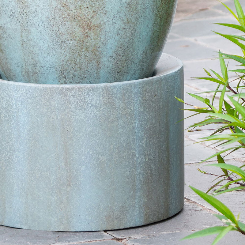 Heavy Outdoor Cement Fountain, Cute Unique Urn Design Water Feature For Home Garden, Lawn, Deck & Patio