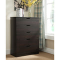 Five Drawer Chest Clothes Storage Cabinet With Metal Drawer Glides