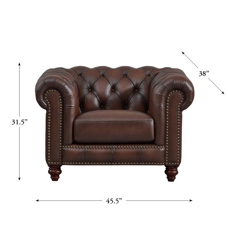 Alton Bay - Top Grain Leather Chair - Brown