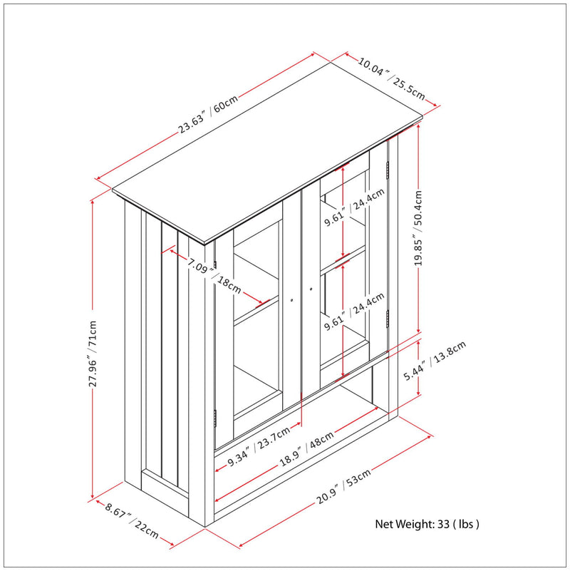 Acadian - Double Door Wall Cabinet - Pure White