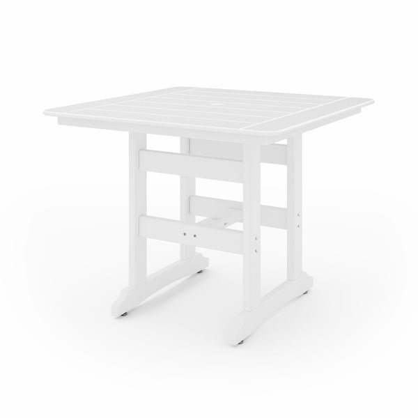 Square Counter Height Table Spacious HDPE Poly Lumber For Dining, Patio, And Garden Gatherings