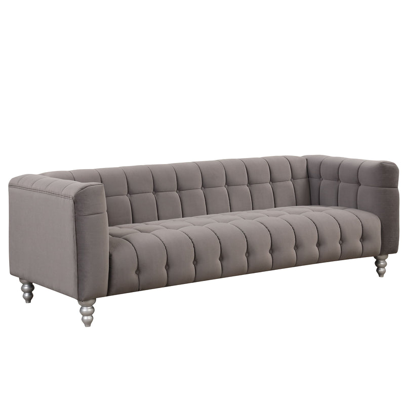 Modern Sofa Dutch Fluff Upholstered Sofa With Solid Wood Legs, Buttoned Tufted Backrest