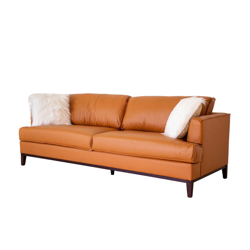 Aspen - Top Grain Leather Sofa - Orange