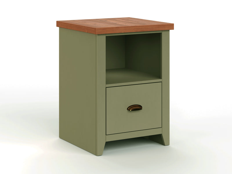 Vineyard - 22" 1-Drawer File - Sage Green And Fruitwood