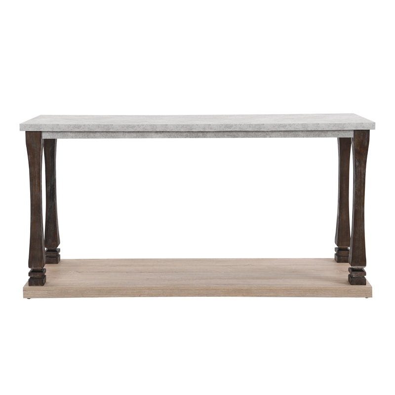 Rectangle Mid-Century Console Table For Entryway, Sofa Table With 2-Tier Storage Shelf