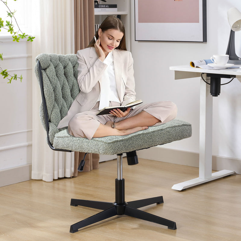 Armless Office Desk Chair No Wheels