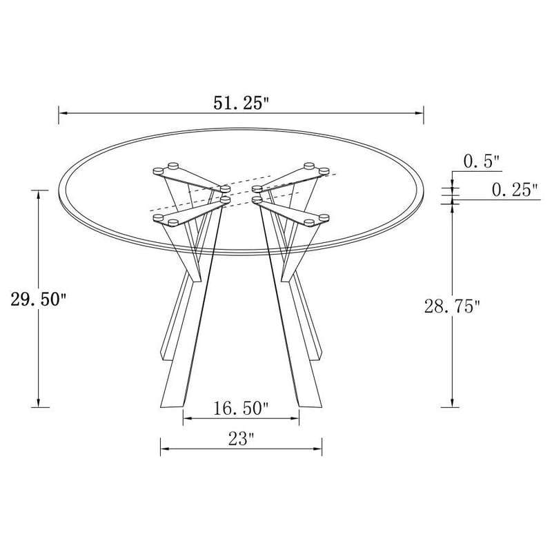 Alaia - Round Glass Top Dining Table - Clear And Chrome