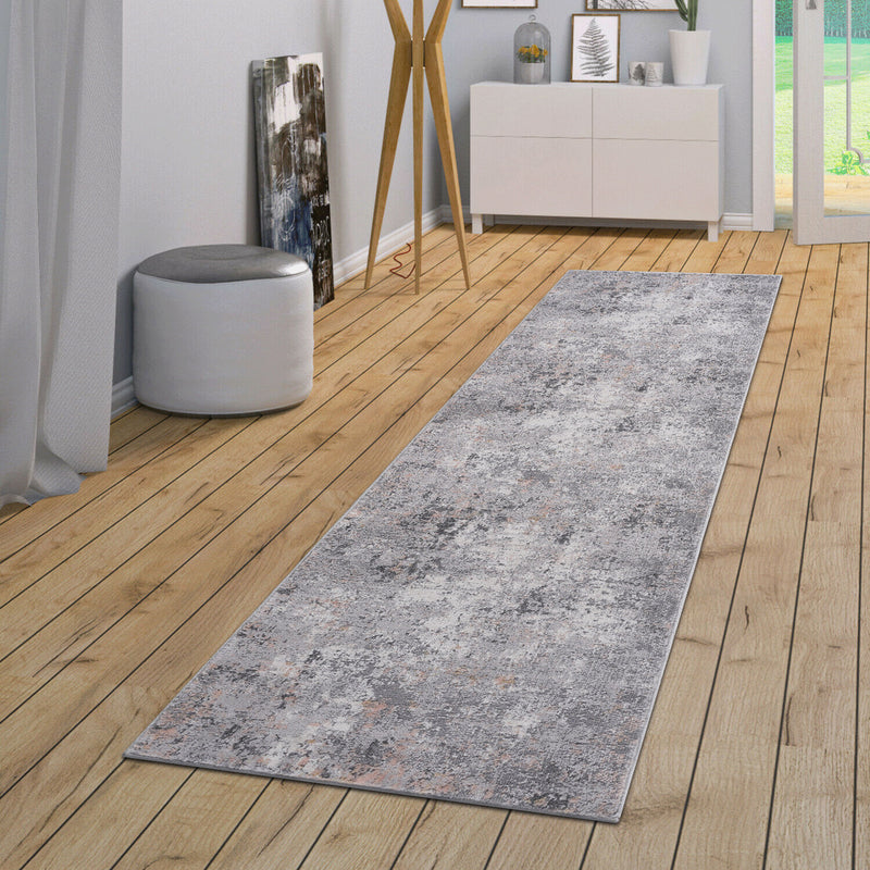 2' x 8' Abstract Non-Shedding Living Room Bedroom Dining Home Office Stylish And Stain Resistant Area Rug - Gray / Multi