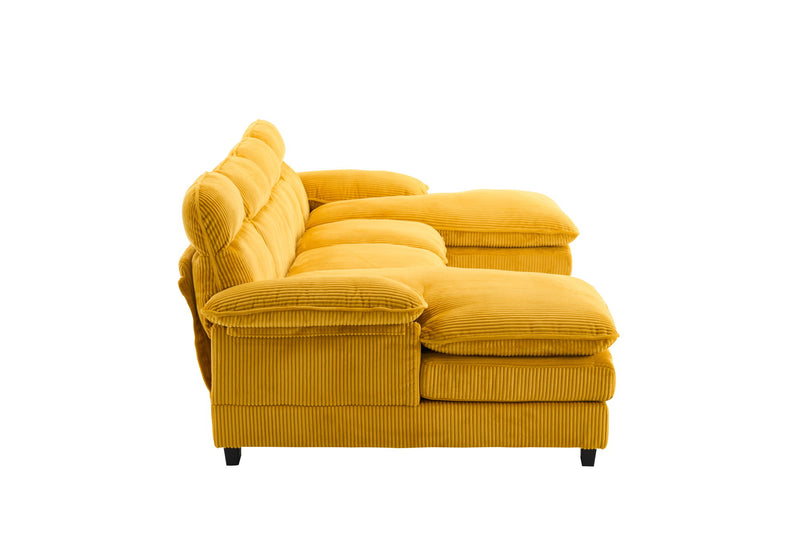 U-Shaped Profile Sofa, Including Two Single Seats And Two Chaise, Modular Sofa, Corduroy Sofa