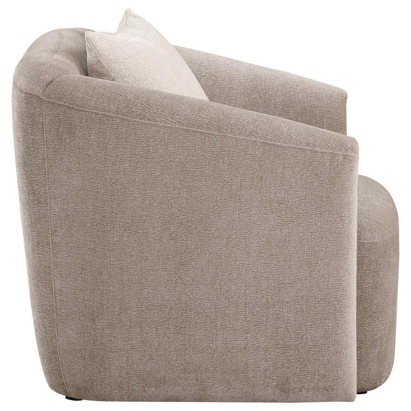 Townsend - Chenille Upholstered Rolled Arm Chair - Latte