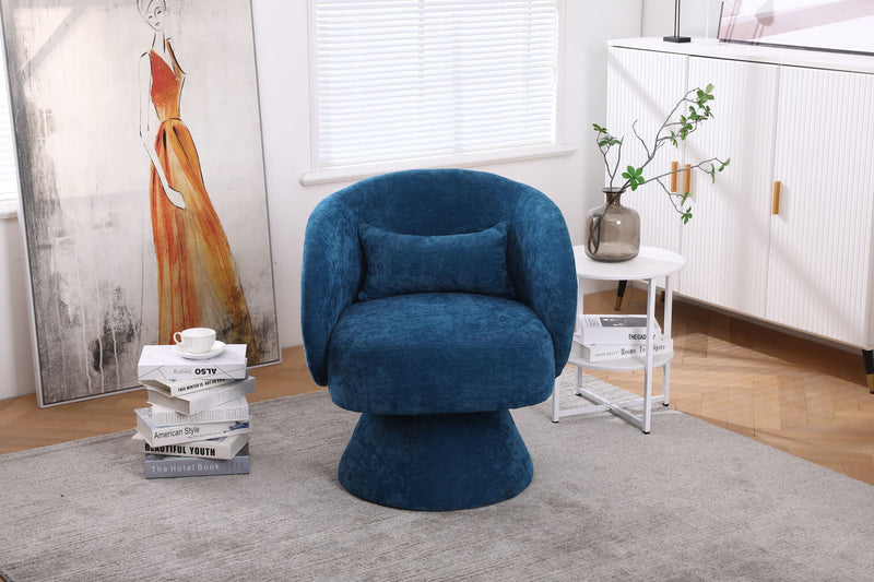 Swivel Accent Chair, Armchair Round Barrel Chair In Fabric For Living Room Bedroom