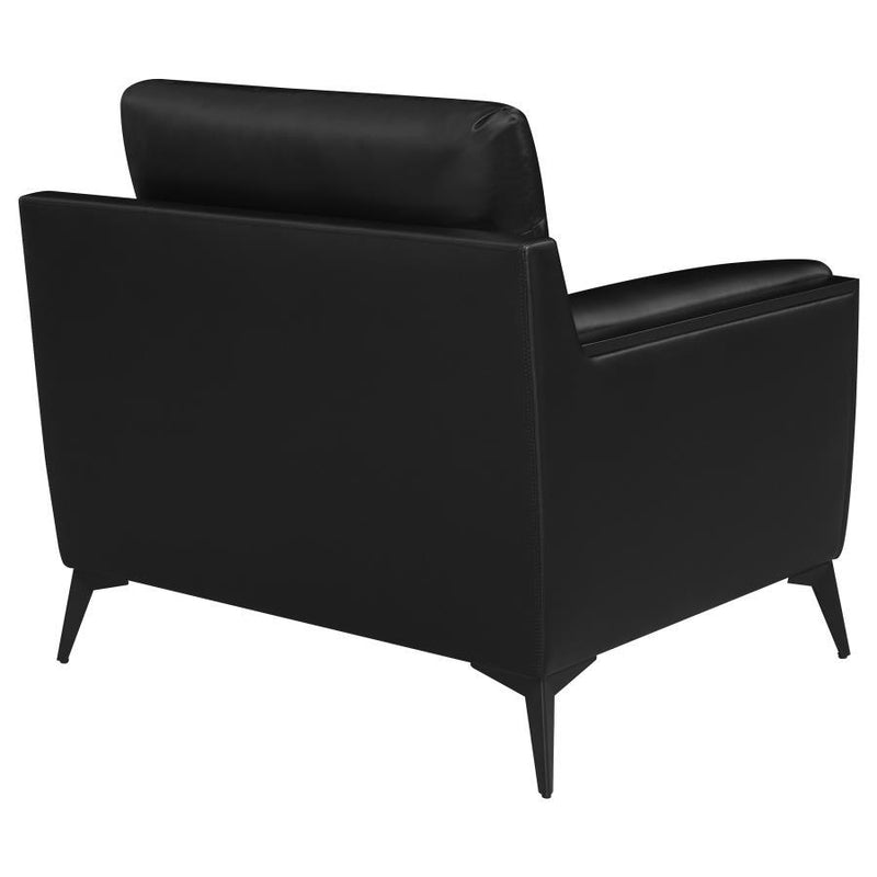 Moira - Upholstered Tufted Chair With Track Arms - Black