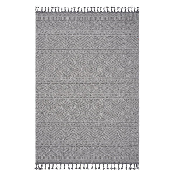 Guros - 6' x 9' Geometric Indoor / Outdoor Area Rug - White