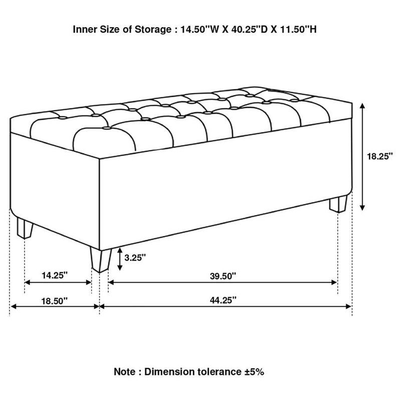 Samir - Lift Top Storage Bench - Charcoal