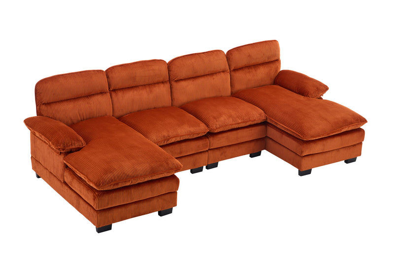 U-Shaped Profile Sofa, Including Two Single Seats And Two Chaise, Modular Sofa, Corduroy Sofa