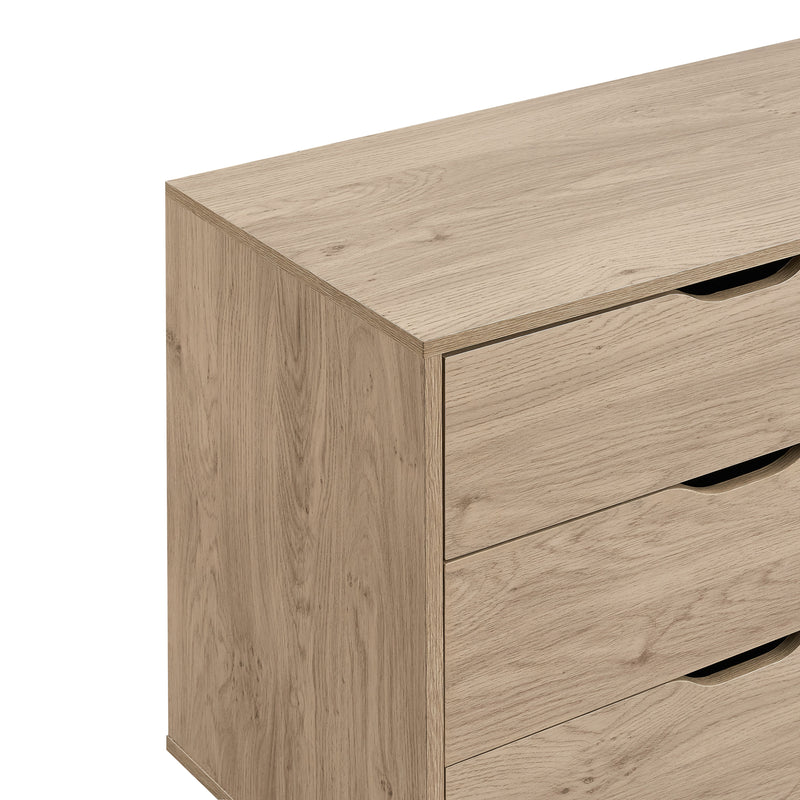 Nordica - 6 Drawer Master Dresser With Interlock Drawer Feature Drawer Slide And Interlock Pre-Assembly, Wide Dressers For Bedroom 6 Deep Drawers For Closet Organizer - Natural Oak