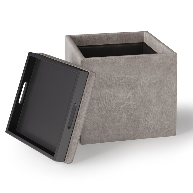 Rockwood - Cube Storage Ottoman with Tray