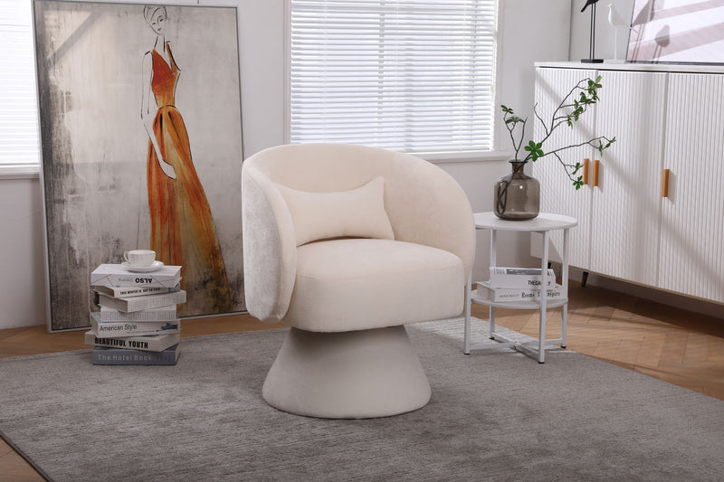 Swivel Accent Chair, Armchair Round Barrel Chair In Fabric For Living Room Bedroom