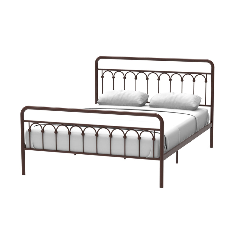 Tara - Metal Bed Queen, Antique Brown - Antique Brown