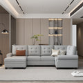 Modern U-Shaped Corner Sectional Sofa Upholstered Linen Sofa Couch For Living Room