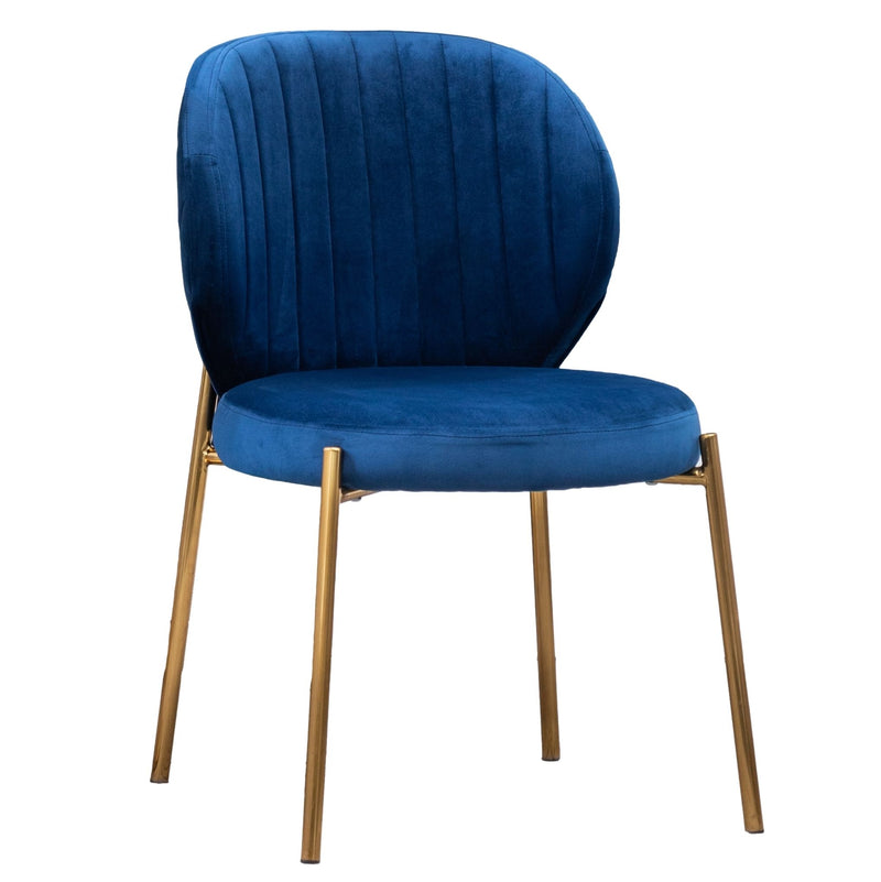 Amoa - Contemporary Velvet Upholstery Dining Chair - Blue