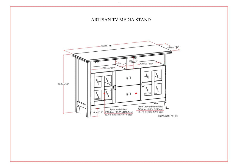 Artisan - TV Media Stand - Russet Brown