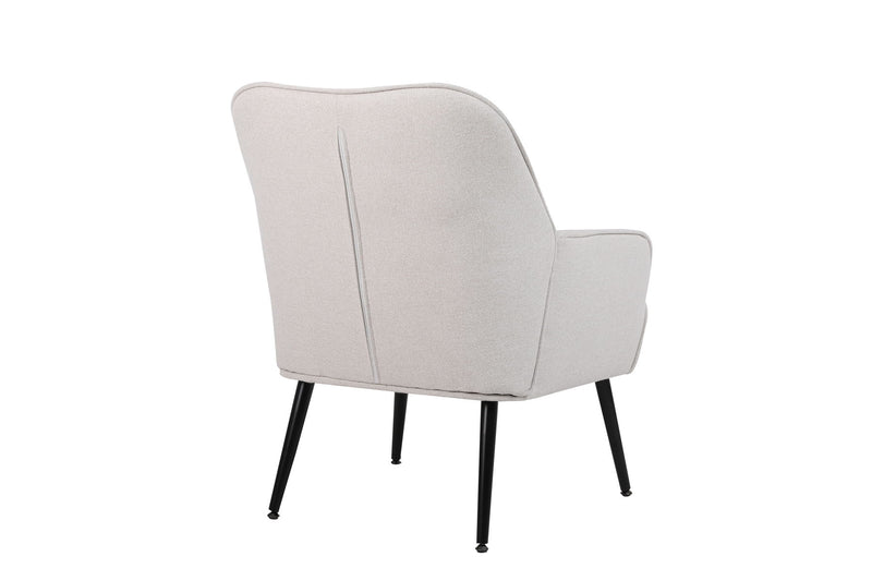 Modern Mid-Century Chair Linen Sherpa Armchair