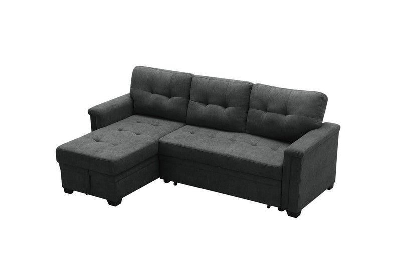 Ashlyn - Woven Fabric Sleeper Sectional Sofa Chaise With USB Charger And Tablet Pocket